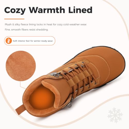 Image of Womens Mens Winter Barefoot Boots Warm Minimalist Wide Toe Box Snow Boots Zero Drop Sole Outdoor Water Resistant Ankle Booties