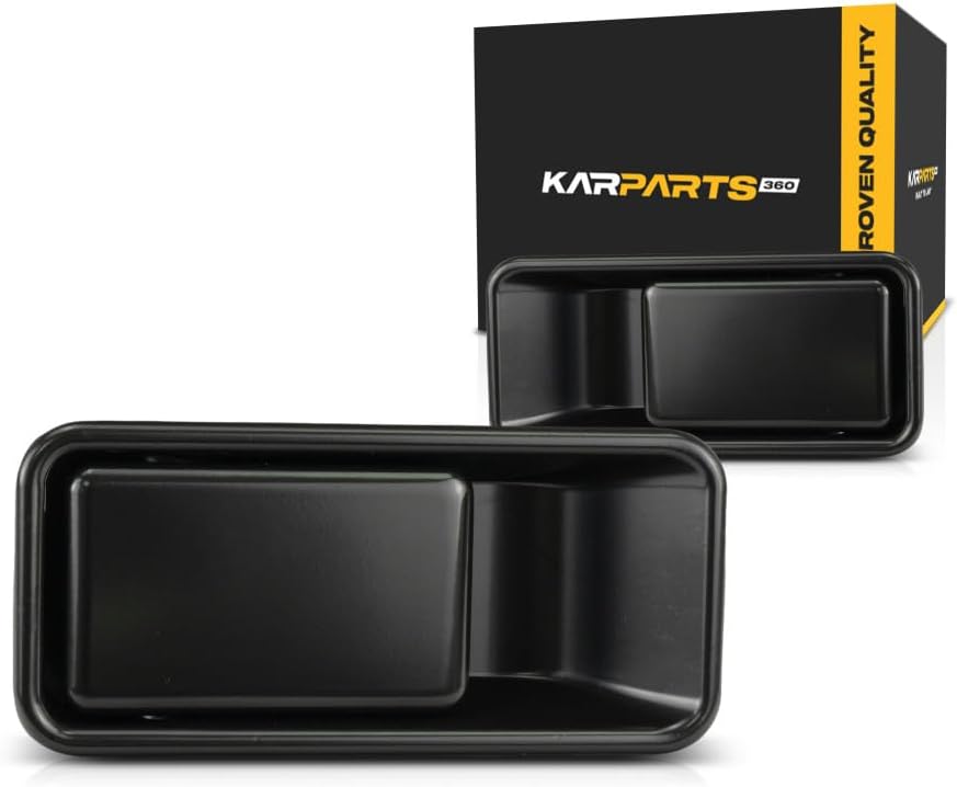 For Jeep Wrangler YJ 1987-1995 Exterior Door Handle Driver & Passenger Side Pair Front | Half Door Type | All Submodels | Smooth Black | Replacement For CH1310144, CH1311144 | 55176549AB, 55176548AB