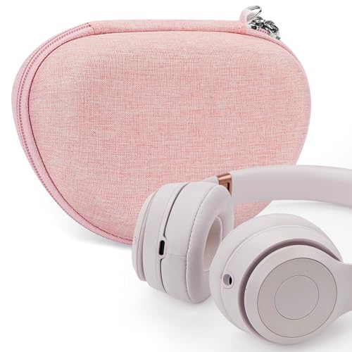 Geekria NOVA Headphones Case Compatible with Beats Solo 4 Solo 3 Solo 2 Solo HD Case Replacement Hard Shell Travel Carrying Bag with Cable Storage (Pink)
