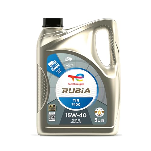 TotalEnergies Rubia TIR 7400 15W-40 Engine Oil 5 Liter - Mineral Oil for SUV, Van & Motorhome Diesel Engines – API CI-4, ACEA E7 – Long-Life Protection