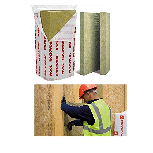 1 x Pack of 6 Rockwool 123326 Flexi Slab 100mm Thick x 600mm Wide x 1200mm Long Sound Acoustic Insulation with Great Thermal and fire Protection Properties 4.32 Square Meters per Pack