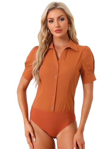 Mono tipo camisa Allegra K con botones para un look de oficina impecable