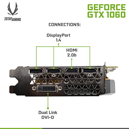 Image of ZOTAC GeForce GTX 1060 DirectX 12 6GB 192-Bit GDDR5X Graphics Card (ZT-P10620A-10M)