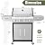 BESTFIRE 60,000 BTU 4+1 Burner Propane Gas Grill - 647 sq. inches Stainless Steel Outdoor BBQ with Porcelain-Enameled Cast Iron Grates, Side Burner & Storage Cabinet for Patio and Backyard Cooking