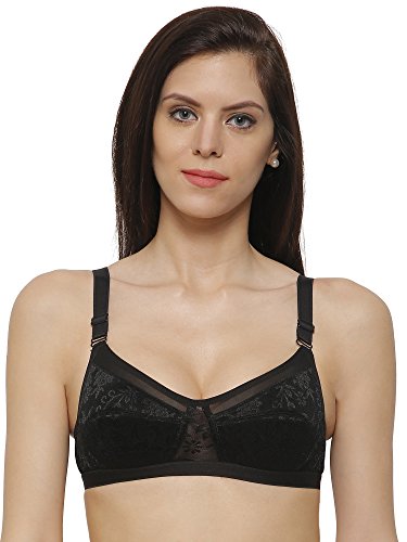 Image of INKURV Non-Padded Full Coverage Bra for Women with Cotton Blend Lining | Stylish and Stretchable Net Design | Fancy and Soft Bra for Women Daily use