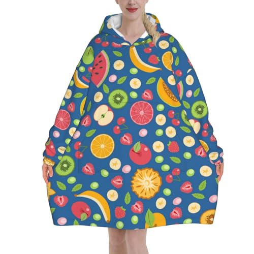 Sweat plaid géant à motifs fruits colorés pour adulte et ado