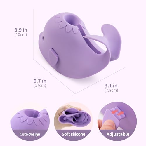 Image of Faucet Cover Bathtub Baby Spout Cover Soft,Bath Faucet Cover for Baby's and Kid's Safety (Whale Purple)