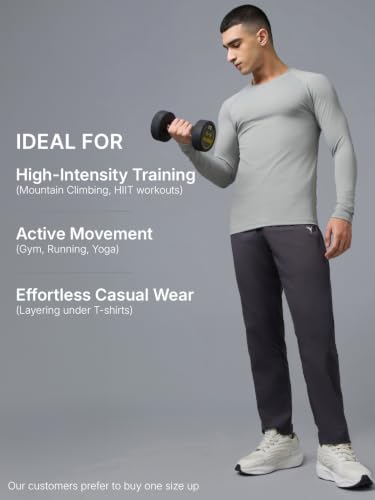 Image of TECHNOSPORT Men's Compression Full Sleeve T-Shirt 4-Way Stretch Slim Fit Gym & Workout Tee Quick-Dry Moisture-Wicking Athletic Training Wear ElastoPlus Fabric Technology for Comfort & Flexibility