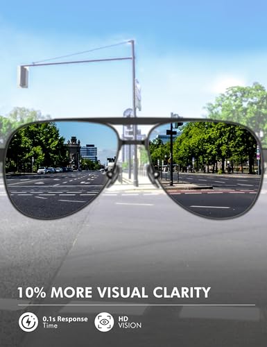 Image of LUENX Aviator Sunglasses for Women Men Polarized Lens Trendy Sun Glasses - UV 400 Protection 60MM with Accessories Driving