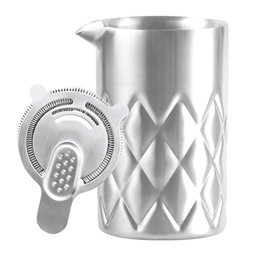 Stainless Steel Mixing Glass-Cocktail Mixing Glass with Hawthorne Strainer Double-Wall Steel Bar Tools Unbreakable Accessories 18oz 550ml Wonderful Gift Design