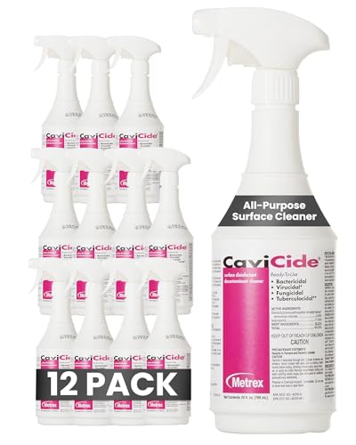 Metrex CaviCide Surface Disinfectant Cleaner Spray, 24 Oz – Ready-to-Use Disinfecting Spray, All Purpose Cleaner & Decontaminant for Medical, Clinical, Laboratories & Patient Care Areas – Pack of 12