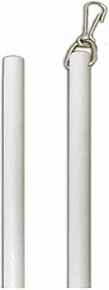 Castellanos Fiberglass Drapery Baton Wand with Stainless Steel Snap Hook (36 Inch ), White