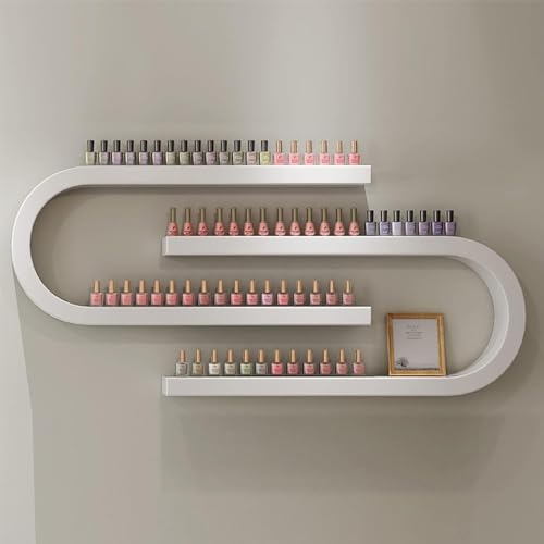 Estante de almacenamiento de esmalte de uñas en forma de U, estante de exhibición de cosméticos para pintalabios y perfumes, aceite esencial, moderno soporte de belleza para salón de belleza, diseño