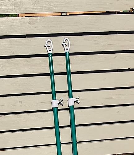 2pk of Prop Galvanised Metal Garden Washing Line Normal Outdoor Extendable Pole Cloths prop Laundry Support Extending Telescopic strong Airer