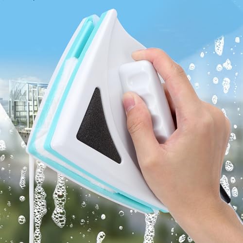 GAESHOW Magnet Fensterputzer, Doppelseitiger Magnetischer Glasreiniger Verstellbar, Double Side Magnetic Window Cleaner, Zwischen 5-12 mm, Glaswischer Fenster für Innen und Außenbereich