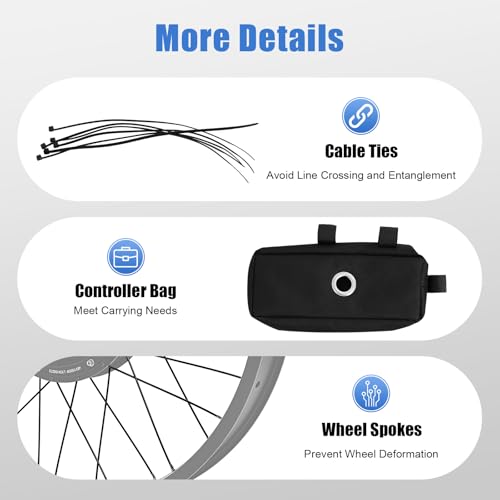 26" Electric Bike Conversion Kit, 48V 1500W Rear Wheel Electric Bicycle Motor Conversion Kit with LCD Display for Fat Tire Bike Frame Ebike Wheel Kit