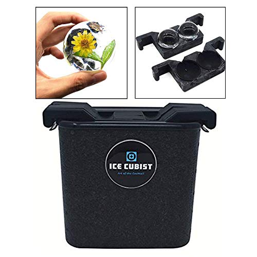 Ice Cubist Crystal Clear Ice Ball Maker and Silicone Mold, Makes 2 Ice
