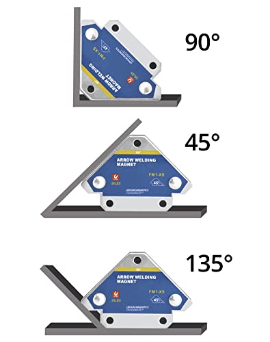 QWORK® 4 Pcs Magnetic Welding Holder 45° 90° 135° Multi-Angle Welding Magnet Positioner Auxiliary Locator Tools 28lbs / 12.5kg 5 QWORK® 4 Pcs Magnetic Welding Holder 45° 90° 135° Multi-Angle Welding Magnet Positioner Auxiliary Locator Tools 28lbs / 12.5kg - Image 5