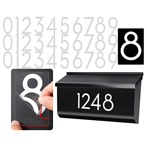 Olaine Reflective Mailbox Numbers Stickers Cover