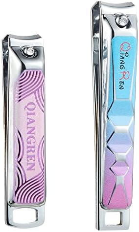 Nail Clippers Set, Super Sharp and Strong fingernail and toenail Clippers, Stainless Steel Strong Nail Trimmers for Women or Men (Style 1)