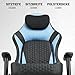 Devoko Ergonomischer Gaming Stuhl mit 5-Stufen Lordosenstütze, Schwerlast Bürostuhl 200kg mit Fußstütze für große & schwere Personen, Breiter Sitz, PC Schreibtischstuhl,Schwarz Blau