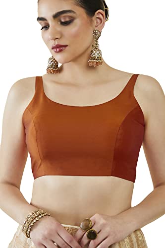 Image of Soch Womens Taffeta Solid Sleeveless Padded Blouse