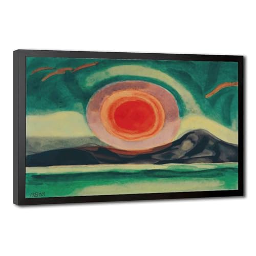 Impression sur toile Oscar Bluemner Coucher de soleil décoration murale bureau 50x76 cm