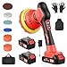 Innsky Cordless Car Polisher, 2 * 21V 4.0Ah Rechargeable Batteries Car Buffer Polisher Machine with 8 Variable Speed 2800-6200RPM, 6 IN Dual Action Car Polisher for Detailing Polishing