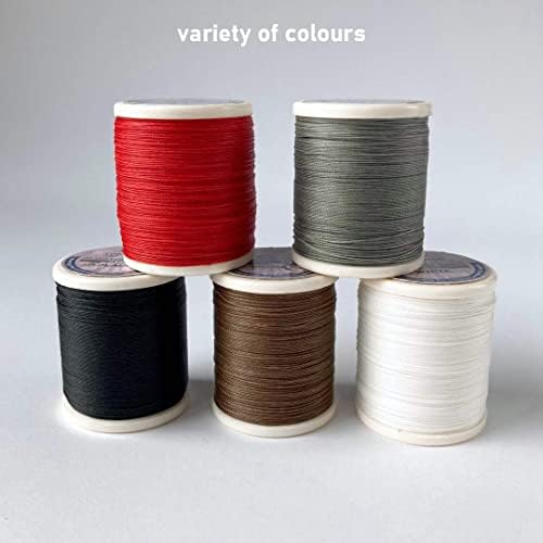 HandmadeAndProud 0.5mm Premium Round Waxed Cord Thread Beading String for Jewellery Making Thread (Black)