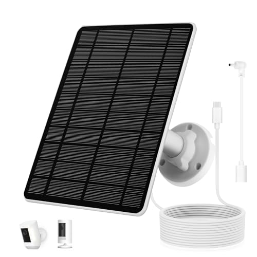 Image of Solar Panel for Ring Camera, Compatible with Spotlight Cam/Pro/Plus Battery, 5W Solar Panel for Security Camera, Solar Charger with 13FT Long Cable, Waterproof