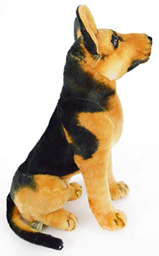Image of Tickles German Shepherd Dog Soft Stuffed Plush Animal Toy for Kids Boys Girls (Size: 44 cm Color: Black and Brown)