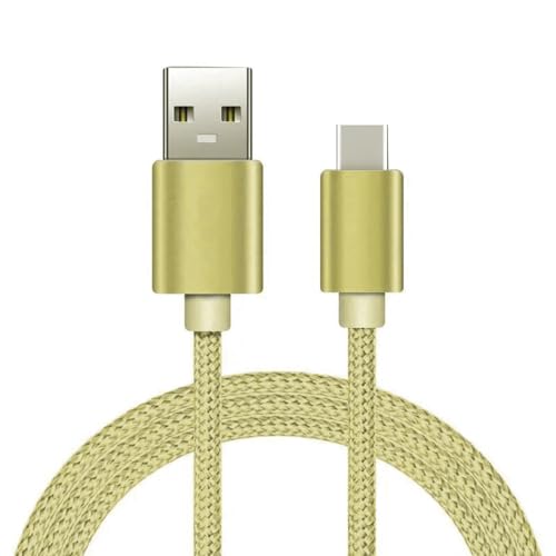 World biz Cable de carga USB C, cable USB a USB C de 3 m, cable trenzado USB A a USB C para iPhone 15 (carga estándar), Samsung S22/S21, Hua-wei, Pixel, i-Pad, Switch, más (dorado)