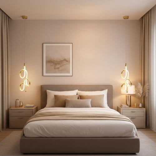 Image of BrightLyt Modern LED Hanging Lights for Living Room /Bedside, Pendant Lights for Ceiling of Kitchen Island, Hanging Lights for Home Decoration /Dining Area /Cafe (Pack of 1)