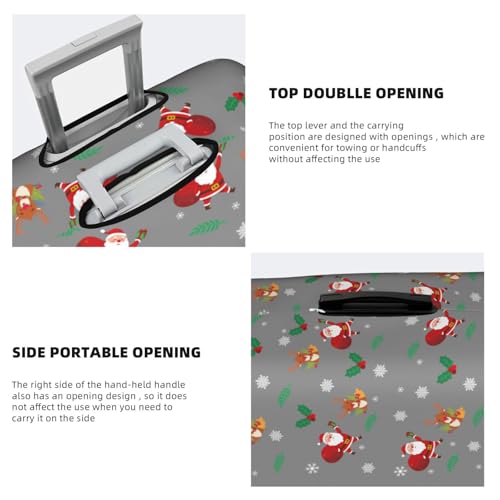 Travel Luggage Cover Christmas Xmas Santa Deer Snowflake Fashion Washable Baggage Suitcase Protector Fit For Luggage X-Large4