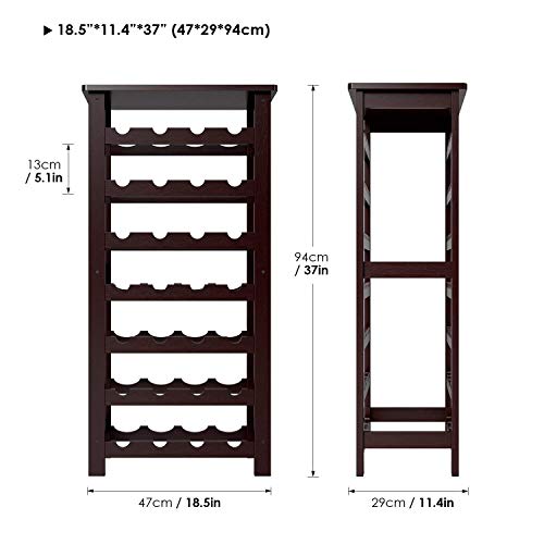 Soporte para botellas de vino modular de bambú, 28 botellas miniatura 4