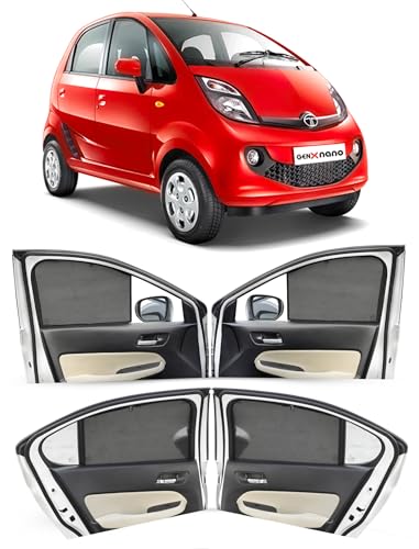 Image of Autofact Car Sunshades for Tata Nano, UV Protection, Useful Car Accessories, Custom fit Sun Shades for Side Windows, Set of 4