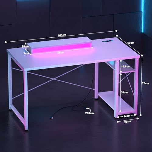 Bureau Gamer avec Prises Intégrées et Rangement Réversible - 4