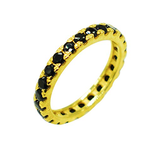 Bague d'éternité en onyx noir, le cadeau idéal avec pierre de naissance 925