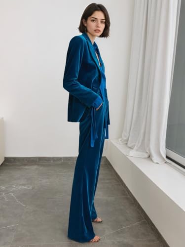 Velvet Suits for Women 2 Piece Peak Lapel Womens Suit Winter Elegant Women Suits 2 Piece Set for Party Prom2