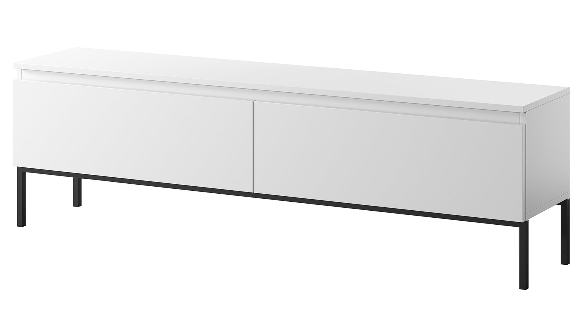 Meuble TV Selsey Noir 150cm 2 Portes Chambre À Coucher Salles De Séjour