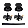 Replacement Joysticks + Thumbsticks Buttons for Meta Quest 3 Controller, Analog Stick Thumbstick for Oculus Quest 2, Quest Pro Left Right Controller - Black