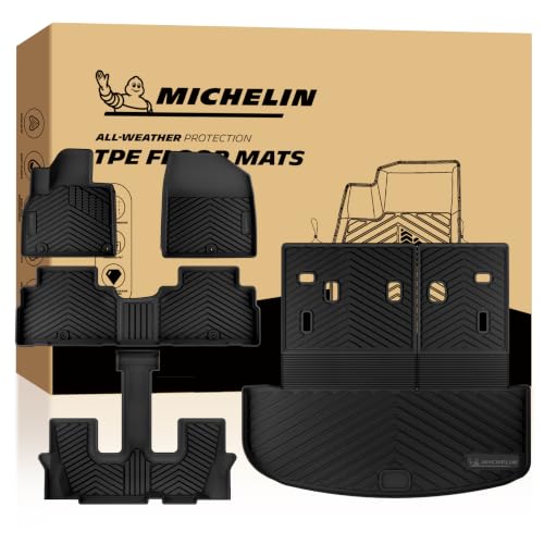 Image of Michelin Vehicle Mats for 2020-2025 Kia Telluride (5 Piece) | All-Weather TPE Custom Fit Liner, Premier