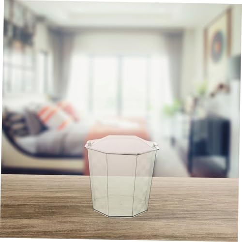 Mini caneca de basura rectangular con tapa para escritorio miniatura 5