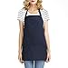 Produktbild LPZ Schürze mit kurzem Absatz - Verstellbare Schürze mit hängendem Hals und Werkzeugtaschen Kitchen Overalls Coffee Shop Chef Adult Cooking (Color : Dark Blue)