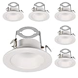 6 Pack Hykolity 4” White Baffle Recessed Can Light Trim, for 4 Inch Recessed Can, Fit Halo/Juno Remodel Recessed Housing