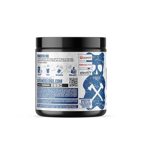 Image of Axe & Sledge Intake All-in-One Pre-Workout | 300mg Caffeine | L-Citrulline, Beta Alanine, Betaine for Performance & Focus | Pre-Workout for Men & Women | 20 /40 Servings, Deadlifts & Gummy Bears