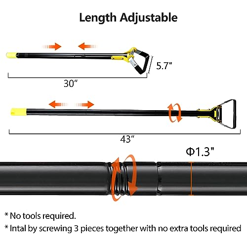 DonSail Hoe Garden Tool - Scuffle Garden Hoes for Weeding Gardening Long Handle Heavy Duty - Adjustable Weeding Loop Stirrup Hoe 30-43 Inch Black by DonSail - Image 4