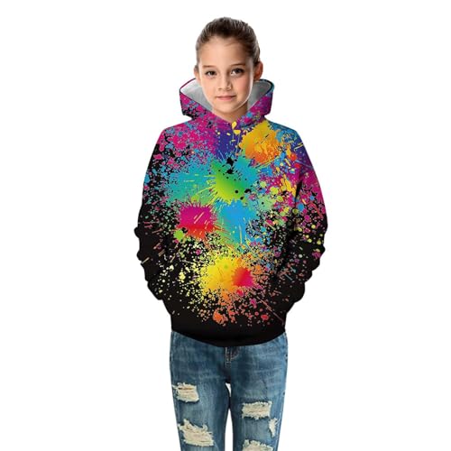 Teen Kids Boy Girl Print Pullover Sweatshirts With Pocket Hoodie Tops Kids Sweatshirts4