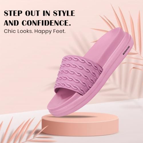 Image of BERSACHE Extra Soft Classic Casual CHAPPAL with Regular wear with Ultra Soft Pink Slippers for Women 's