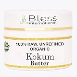 Organic Raw Kokum Butter 100% Pure,Natural & Unrefined| Skin Moisturizer For Face, Body & Hair| 4 OZ/115 GM Ivory / White Grade A | DIY Creams, Balms, Lotions, Soaps| Softens Dry & Tough Skin